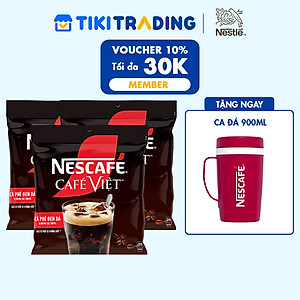 [Tặng Ca đá 900ML] Combo 3 Bịch Cà phê Hòa tan NESCAFÉ CAFÉ VIỆT 35 gói Vị Mạnh đặc trưng