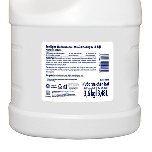 Nước Rửa Chén Bát Sunlight Thiên Nhiên Muối Khoáng & Lô Hội 3.6kg