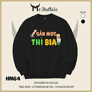 Áo sweater thu đông form rộng in hình hài hước đi nhậu Mr.buffalo
