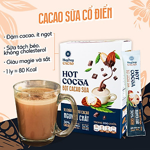 Bột cacao sữa Heyday - Hot Cocoa hộp 12 gói x 20g - Đậm vị chân thật từ cacao nguyên chất