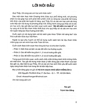 Sách - Bộ đề kiểm tra Toán 8 (bám sát SGK Chân trời sáng tạo)