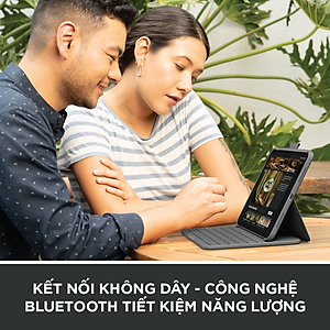 Bao da kèm phím Logitech Slim Folio dành cho iPad 10.9 inch Gen 10 - Bluetooth, Pin 3 năm, chống thấm nước - Hàng chính hãng