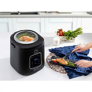 Nồi chiên không dầu Dreamer DF-S40B nắp kính trong suốt Smart View 8 chức năng 4 lít - Hàng Chính Hãng