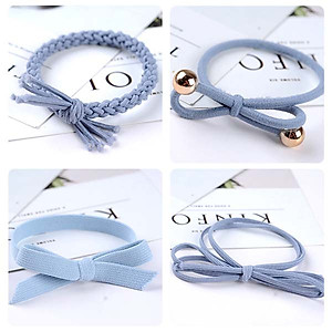 Hộp 12 dây buộc tóc,cột tóc kiểu có đính hạt SRV8800 - giao màu ngẫu nhiên