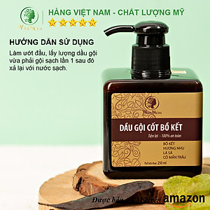 Dầu gội cốt bồ kết đánh bay gàu, mọc tóc, dưỡng tóc đen mượt Wonmom 250ml
