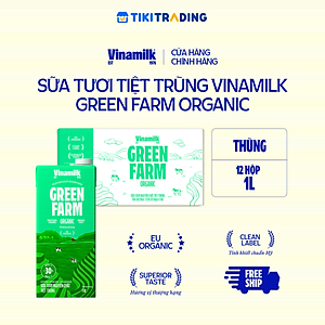Thùng 12 Hộp Sữa Tươi Tiệt Trùng Vinamilk 100% Organic Không Đường (1lít)