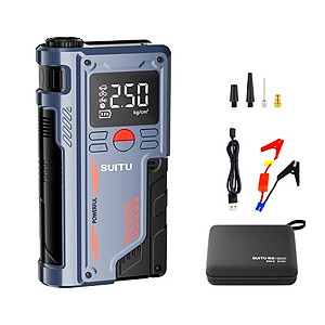 Bộ Kích Bình Ắc Quy 12V 1000A Kiêm Bơm Lốp Xe 150Psi 10000 mAh Dùng Cho Xe 4C Đến 7C