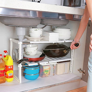 Kệ 2 tầng để đồ nhà bếp đa năng