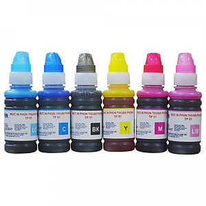 Bộ 6 màu Mực in phun Thuận Phong TP51 dùng cho máy in phun Epson L800 / L801 / L805 / L810 / L850 / L1800 - Hàng Chính Hãng