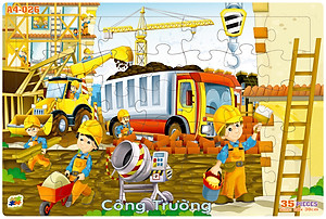 04 bộ tranh xếp hình 35 mảnh khổ A4 20x30cm – đồ chơi trí tuệ cho bé từ 2 tuổi – Combo 2