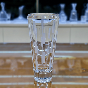 Bình hoa pha lê Tiệp cao cấp BOHEMIA 1285 cao 30.5 cm, hoa văn mài, kiểu dáng sang trọng, hiện đại - Hàng chính hãng