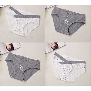 Sét 4 quần lót/chíp bầu Azuno Az1003 cạp chéo Cotton họa tiết không đường may
