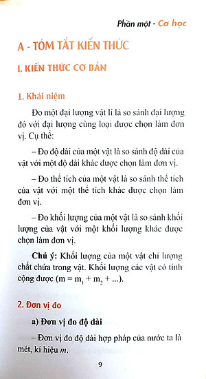 Sổ Tay Kiến Thức Vật Lí Trung Học Cơ Sở