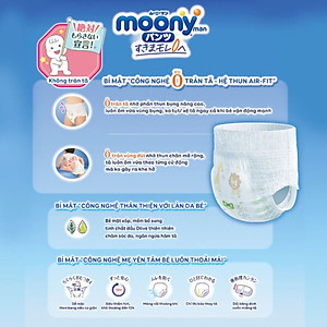 [Combo 2] Bỉm - Tã quần Moony Blue size XL Boy 38 miếng (Cho bé 12~22kg)