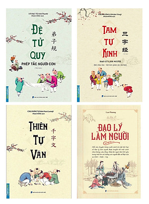 Combo Đệ Tử Quy - Phép Tắc Người Con + Tam Tự Kinh + Thiên Tự Văn + Đạo Lý Làm Người (Bộ 4 Cuốn) _MT
