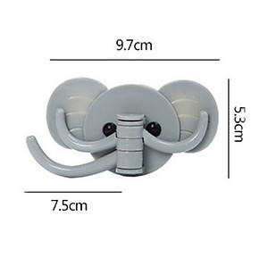 Combo 3 Móc Dán Tường Treo Đồ Dán Tường Hình Voi GroFa 