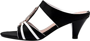 Dép Nữ Cao Gót Huy Hoàng HT7047 - Đen