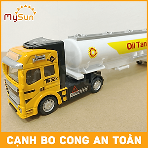 Xe container đồ chơi mô hình xe bồn đầu kéo công ten nơ chở xăng ô tô kim loại cho bé MySun