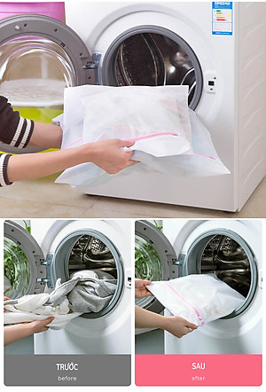 Túi Giặt Áo Ngực Quần Lót Lưới Khoá Kéo Cố Định 15CM Phân Loại Chống Rối Quần Áo Có Lỗ Treo
