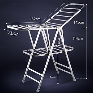 Giàn phơi, kệ phơi đồ Inox xếp gọn có bánh xe - Chính hãng NIKITA 818ABX