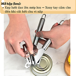 Dụng cụ khui đồ hộp thép không gỉ- Cần kẹp mở hộp đa năng tay cầm đôi