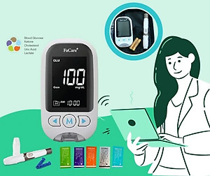 Que thử Mỡ máu Cholesterol dành cho máy đo FaCare 5 trong 1 FC-M168 (TD-4216) - Hộp 10 que