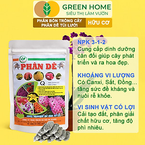 Phân Dê Trồng Lan Greenhome, Túi Lưới Dài 10cm, Đã Qua Xử Lý, Không Mùi, Kích Rễ Phong Lan, Hoa Đậm Màu Lâu Tàn