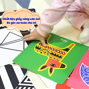 Bộ thẻ kích thích thị giác Lalala Baby cho trẻ sơ sinh Trọn bộ tinh anh dạng đứng Zigzag và Flashcard