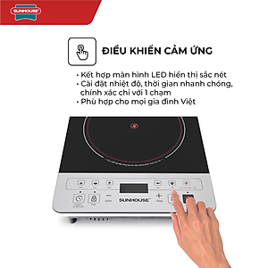 Bếp Hồng Ngoại Cảm Ứng Sunhouse SHD6005 (Kèm Vỉ Nướng) - Hàng chính hãng