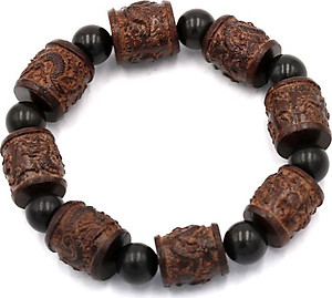 Vòng tay chuỗi hạt trụ rồng gỗ đàn hương TRNM2