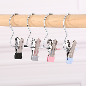 Set 10 Móc Kẹp Treo Quần Áo, Móc Kẹp Đa Năng Chất Liệu Thép Không Gỉ Tiết Kiệm Diện Tích - Giao màu ngẫu nhiên