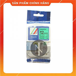 Nhãn In Brother Tz2-731 [Combo 3 hộp] Đen nền xanh lá 12mm x 8m - Hàng nhập khẩu