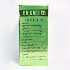 Viên uống bổ gan Cao Cà Gai Leo Gold Tex mát gan, giải độc gan, hạ men gan - Hộp 50 viên thành phần cà gai leo, diệp hạ châu, giảo cổ lam, rau má, atiso