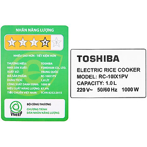 Nồi cơm cao tần Toshiba RC-10IX1PV (1 Lít)- Hàng Chính Hãng