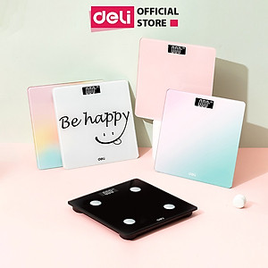 Cân Điện Tử Sức Khoẻ Thông Minh Mặt Vuông Kính Cường Lực Chịu Lực 180Kg Deli - Phù Hợp Gia Đình Trường Học Theo Dõi Đo Lường Sức Khoẻ -  Nhiều Màu Sắc - Hàng Chính Hãng - Kết quả chính xác - E86120