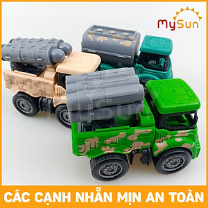 Bộ xe công trình đồ chơi cho bé mô hình xe ô tô cần cẩu xe ben cở cát xe bồn trộn bê tông đồ chơi