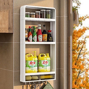 Kệ Đựng Gia Vị, Kệ Để Đồ Nhà Bếp, Kệ Để Đồ Dùng Nhà Bếp Gắn Tường Tiện Dụng Kệ Treo Tường Đựng Lọ Gia Vị Và Gia Vị Đa Chức Năng - HÀNG CHÍNH HÃNG MINIIN