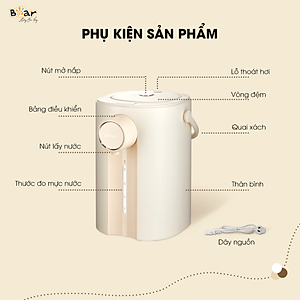 Bình Thủy Điện, Bình Giữ Nhiệt Thông Minh BEAR SB-BTD5L Khử Clo Dung Tích 5 Lít Công Suất 1350 W - Hàng Chính Hãng
