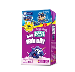 Thùng 48 hộp Sữa trái cây hương nho KUN 110ml/hộp