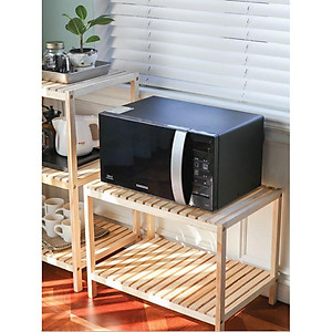 Kệ Để Lò Vi Sóng 2 Tầng Morning House Dài 60cm x Cao 46cm- Gỗ Cao Su Chắc Chắn Chịu Lực 30kg