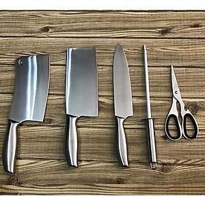 Bộ dao 6 món nhà bếp Nhật Bản siêu sắc bén cao cấp - Logo trên thân dao ngẫu nhiên -Hàng Chính hãng