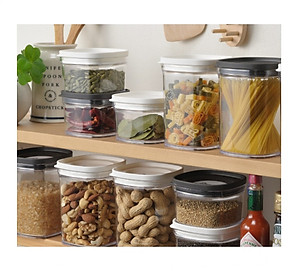 Hộp đựng thực phẩm khô Inomata, nắp mềm dẻo ôm khít với thân hộp giúp giữ kín & bảo quản thực phẩm an toàn - nội địa Nhật Bản