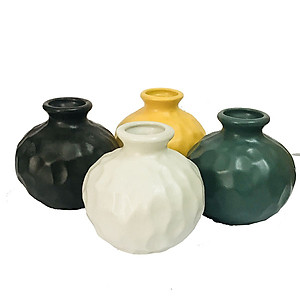  Combo 2 Bình Cắm Hoa Mini Góc Cạnh Gốm Sứ Bát Tràng