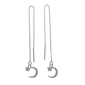  Hoa Tai Bạc Hiểu Minh HT291 Trăng Sao Mảnh Mai 