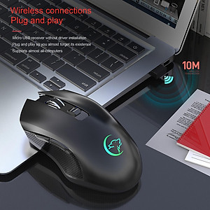 Portable RGB LED 2.4G Wireless Mouse Ergonomic Silence Rechargeable Mice for Desktop Laptop