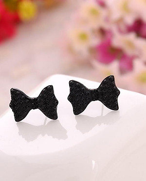 Bông tai hình nơ đen BT85 Huyền bí