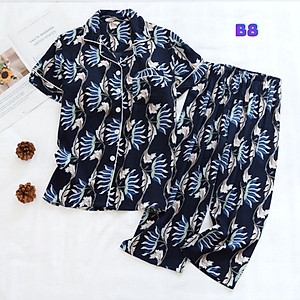 Bộ Đồ Pijama Nữ Mặc Nhà, Quần Áo Ngủ Nữ Ngắn Tay Azuno BN196 Chất Liệu Cotton Lụa Cho Mùa Hè 