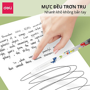 Bút gel học sinh Deli 0.5mm mực Xanh/Đen - Chất lượng mực an toàn trơn tru, thân bút trang bị đệm tay chống trượt - EG30