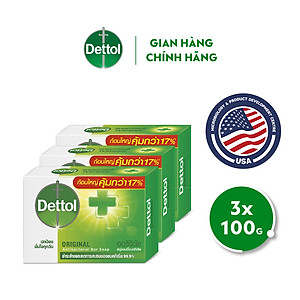 Combo 3 xà phòng Dettol kháng khuẩn 100g
