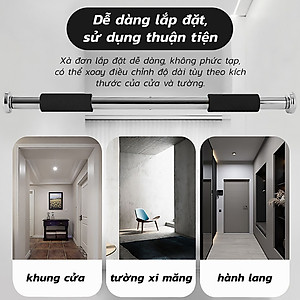 BG - thanh xà đơn gắn khung cửa 80-130cm Steel Pipe Pull Up Bar Doorway Chin Up Bar Horizontal Bar Home Gym maximum 150kg (hàng nhập khẩu)